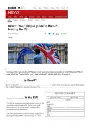 English Worksheet: BBC online news on Brexit 15th January