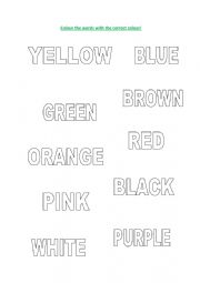 English Worksheet: Exercise about colours