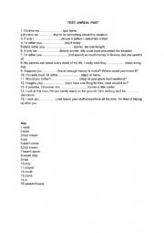 English Worksheet: Unreal past - test