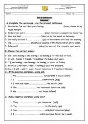English Worksheet: present continuous for future