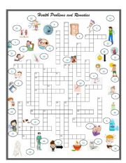 English Worksheet: Health  Problems and Remedies   CROSSWORD   3 OF 3 exercise set