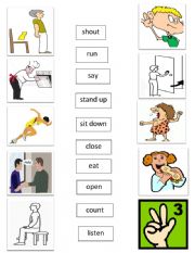 English Worksheet: action verbs