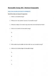 English Worksheet: Renewable Energy