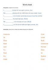 Verbs worksheet 1