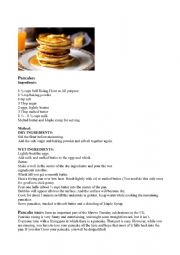 English Worksheet: Pancakes