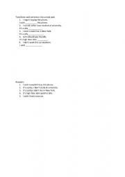 English Worksheet: Unreal past exercises