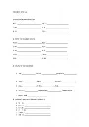 English Worksheet:  Numbers - Review 