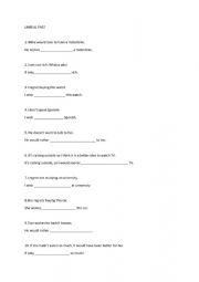 English Worksheet: UNREAL PAST