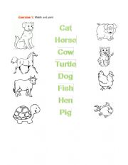 matching activity (animals)