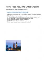 English Worksheet: Facts about United Kingdom 