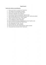 English Worksheet: Reported speech
