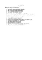 English Worksheet: Reported speech