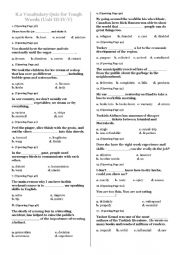 8.2 LGS VOCABULARY Test for Tough Words (Units III-IV-V)