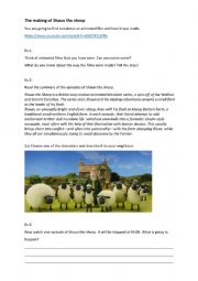 English Worksheet: Making of shaun the sheep