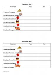 English Worksheet: Would You Like?