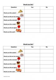 English Worksheet: Would You Like?