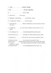 English Worksheet: Unreal past