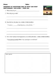 English Worksheet: Great adventure