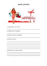 English Worksheet: Movie: Confessions of a Shopaholic