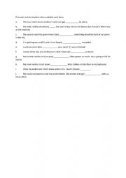 English Worksheet: Unreal past - wish