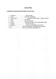 English Worksheet: Unreal past exercises