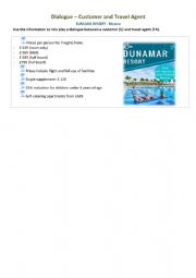 English Worksheet: tourism IV - Writing - Dialogue - SUNSARA RESORT - Mexico