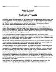 English Worksheet: Gullivers Travels