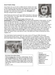 English Worksheet: Anna Frank 