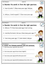 level student worksheet ( how to form questions )