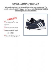 Writing - letter of complaint - adidas sneakers