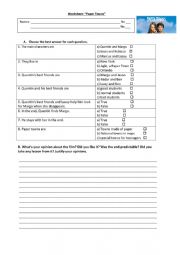 English Worksheet: Paper Towns (worksheet)