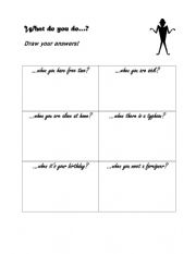 English Worksheet: Fun Speaking and Drawing Activity - When