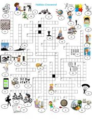 English Worksheet: HOBBIES  CROSSWORD 3 OF 3 exercise set