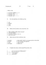 English Worksheet: language quiz common core