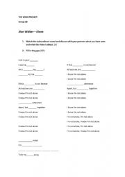 English Worksheet: Alan Walker - Alone
