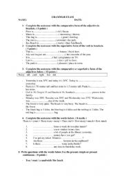 English Worksheet: grammar test