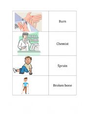 English Worksheet: Illnesses and Injuries Matching