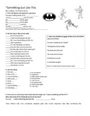 English Worksheet: something just like this 