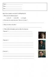 English Worksheet: listening the Kings Speech trailer