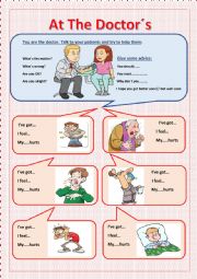 English Worksheet: I FEEL ILL speaking cards