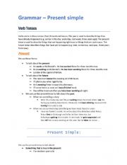 English Worksheet: Grammar - Present Simple