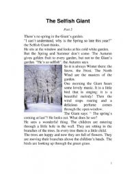 English Worksheet: The Selfish Giant - Oscar Wild (Part 2)