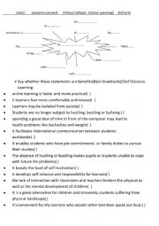 English Worksheet: virtual school and online learning