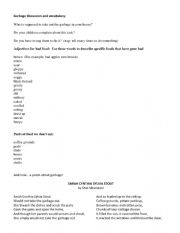 English Worksheet: Garbage Poem