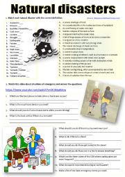 English Worksheet: NATURAL DISASTERS