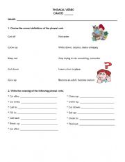 English Worksheet: Phrasal Verbs