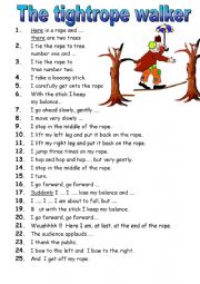 English Worksheet: The tightrope walker. Role-play + teachers notes