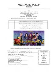 English Worksheet: Ways to Be Wicked - Descendants [Intermediate]