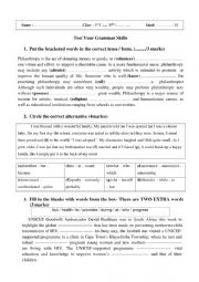 English Worksheet: Test your Grammar Skills