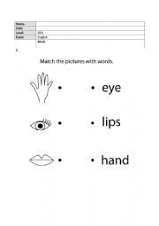 English Worksheet: SEN (Special Educational Needs) test